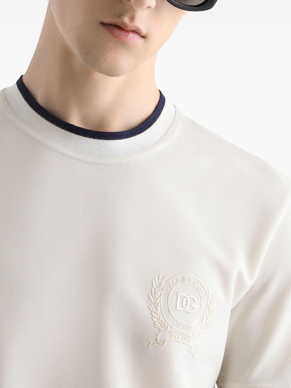 piquet T-shirt with embroidery G8SW4Z HU7WZW3789 DOLCE & GABBANA