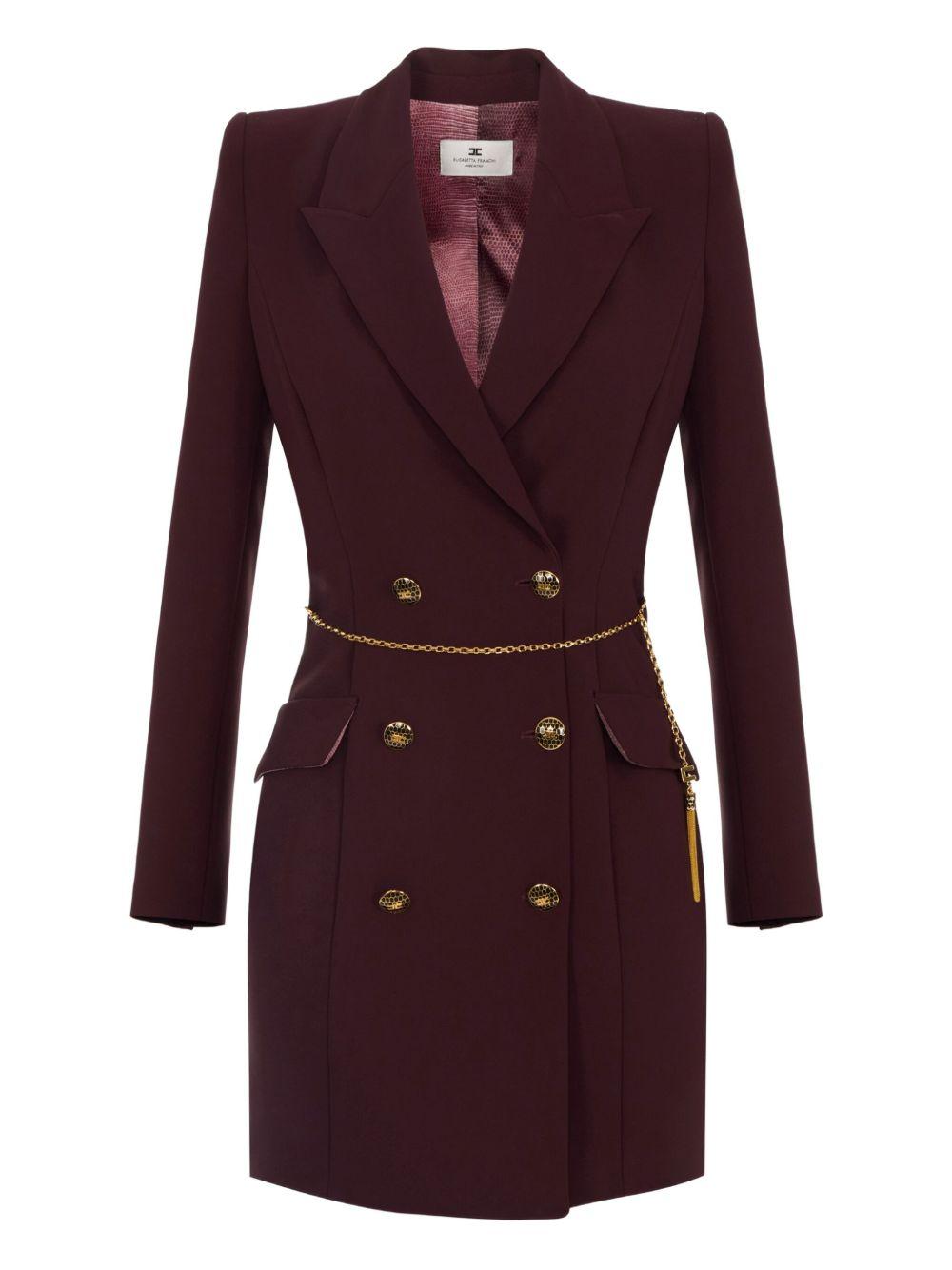 Dress in lightweight crêpe fabric with jewel chain AB89657E2 EA4 ELISABETTA FRANCHI