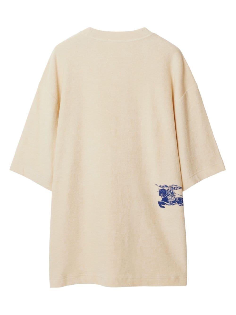 Logo-jacquard towelling-finish T-Shirt<BR/><BR/><BR/> 8081233 B8620 BURBERRY