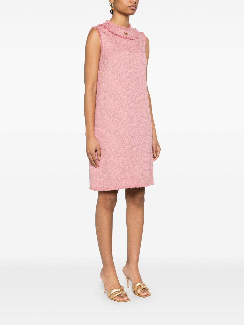 Sleeveless raschel tweed dress with DG logo F6ARUT HUMUAF0473 DOLCE & GABBANA