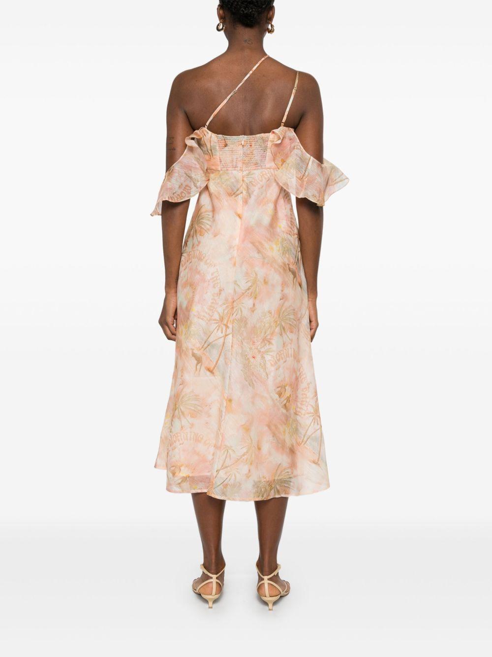 Illuminate midi dress<BR/><BR/><BR/> 3967DS251 GUAVA PARADISE ZIMMERMANN