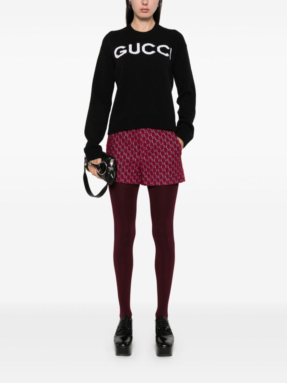 Intarsia-logo wool sweater<BR/><BR/><BR/> 770072 XKEBC1289 GUCCI