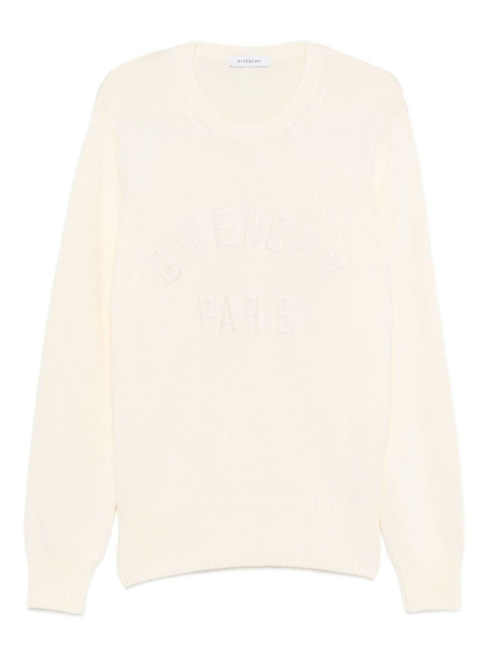 Sweater in cotton knit with GIVENCHY Paris embroidery BM90W04YNM 150 GIVENCHY