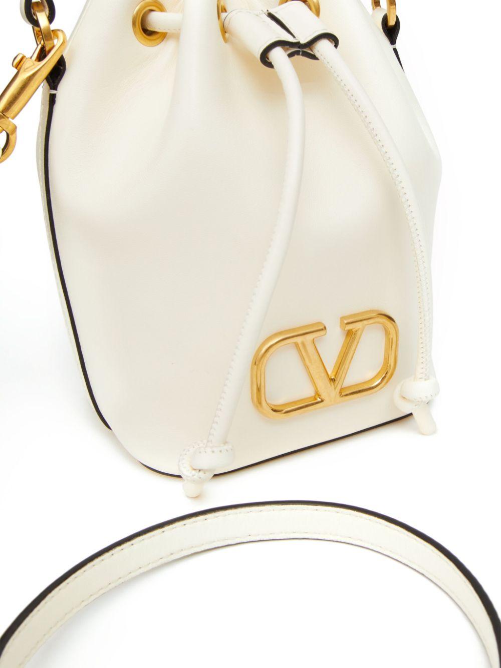 Mini VLogo Signature leather bucket bag<BR/><BR/><BR/> 6W2P0Z44VNL 098 VALENTINO GARAVANI