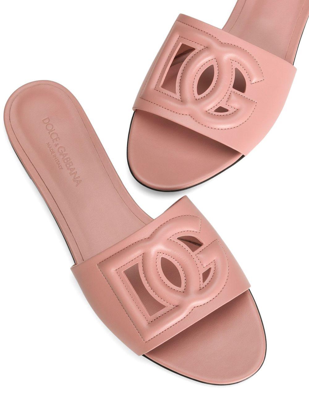 Calfskin slides with DG logo CQ0436 AY32980405 DOLCE & GABBANA