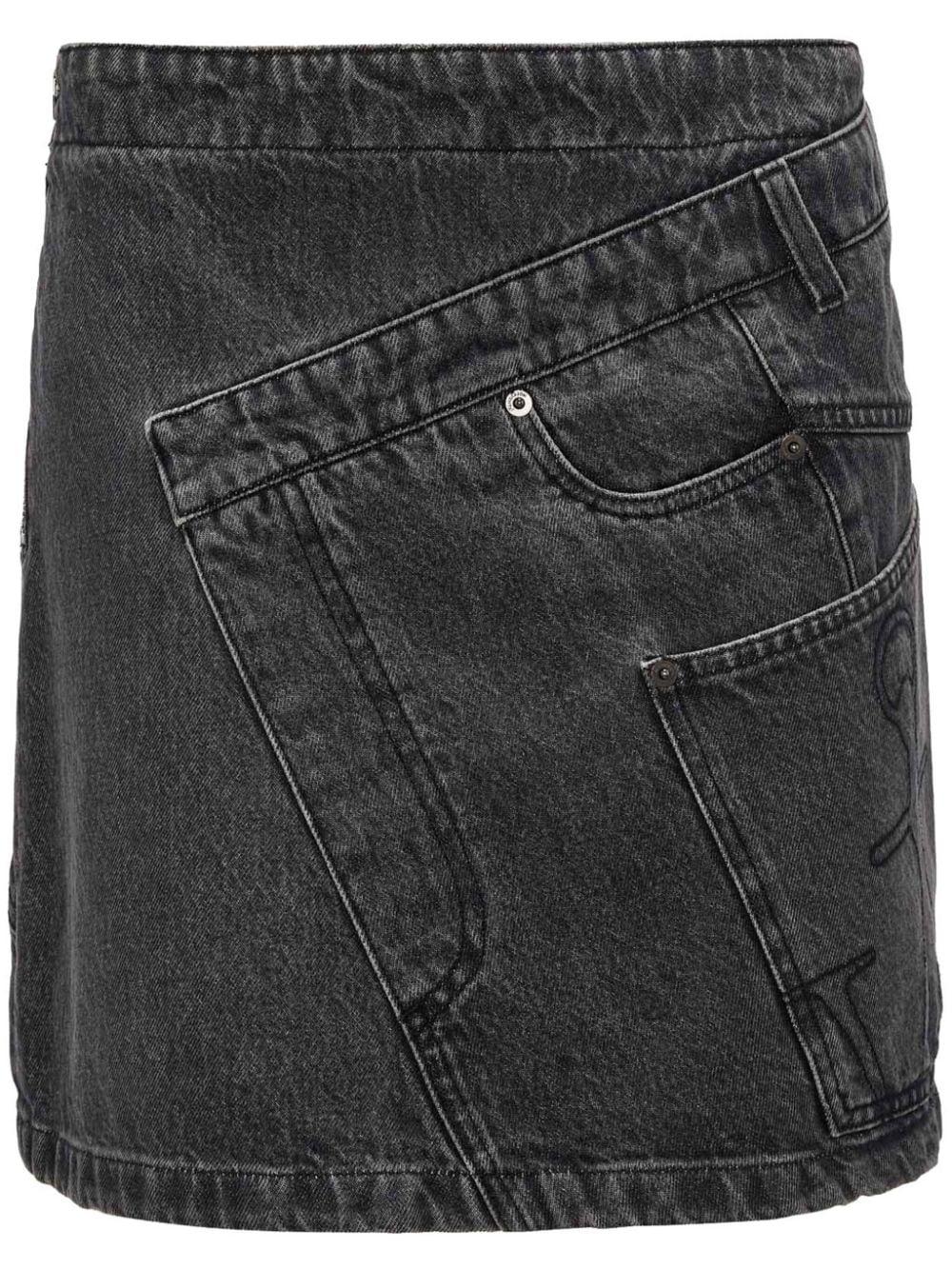 Twisted denim mini skirt<BR/><BR/><BR/> DK0020 PG1195929 JW ANDERSON