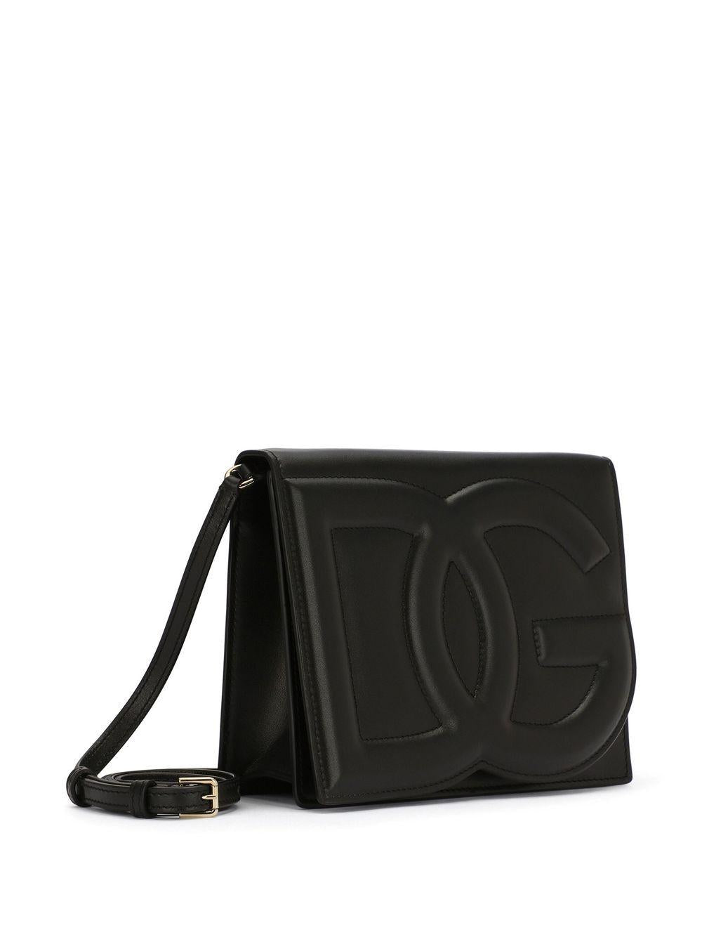 DG Logo leather crossbody bag<BR/><BR/><BR/> BB7287 AW57680999 DOLCE & GABBANA