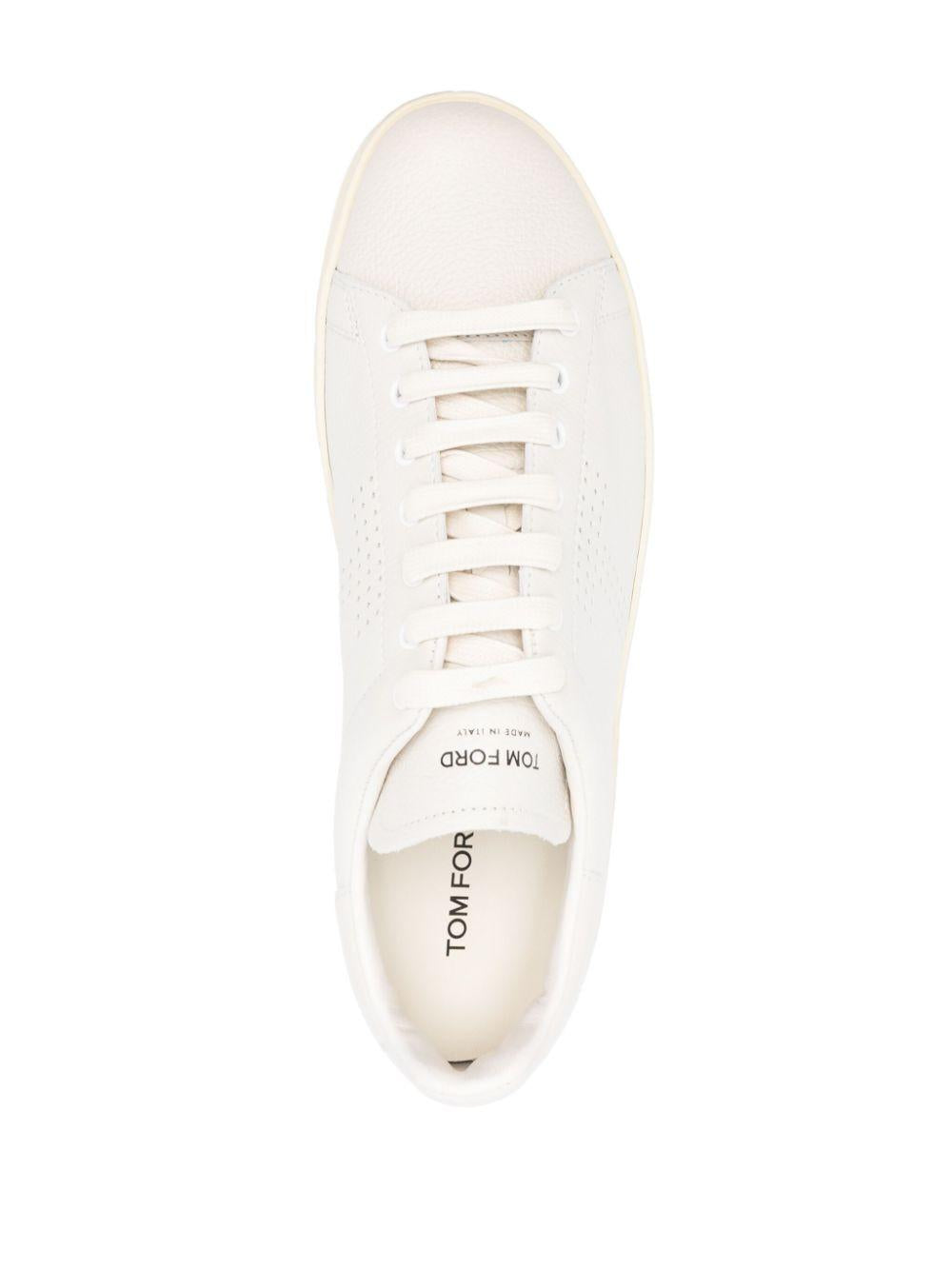 Perforated-logo leather sneakers<BR/><BR/><BR/> J1507 LCL045L3WW06 TOM FORD