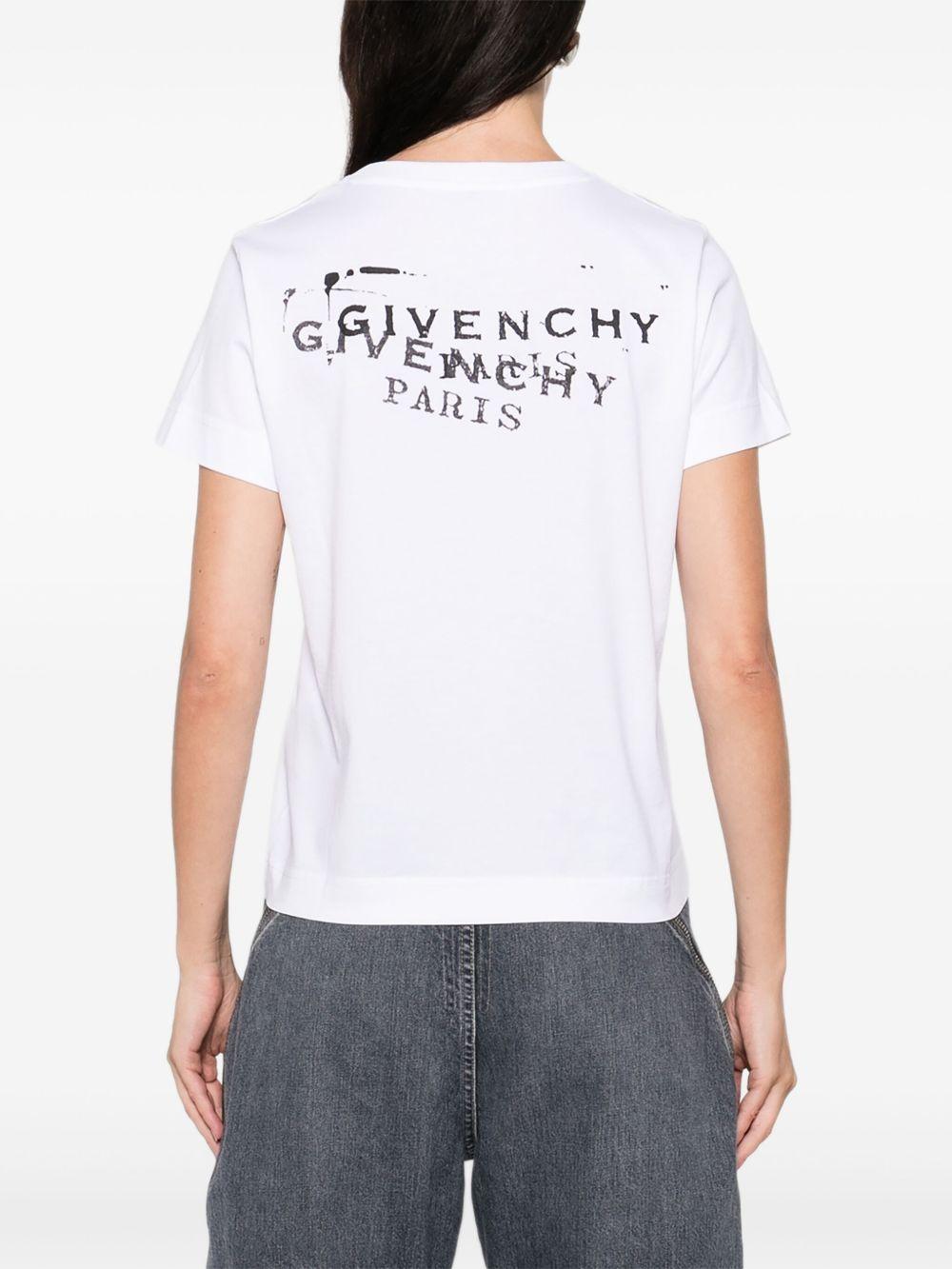 T-shirt in cotton with Givenchy Stamp print BW70FJP7A7 100 GIVENCHY