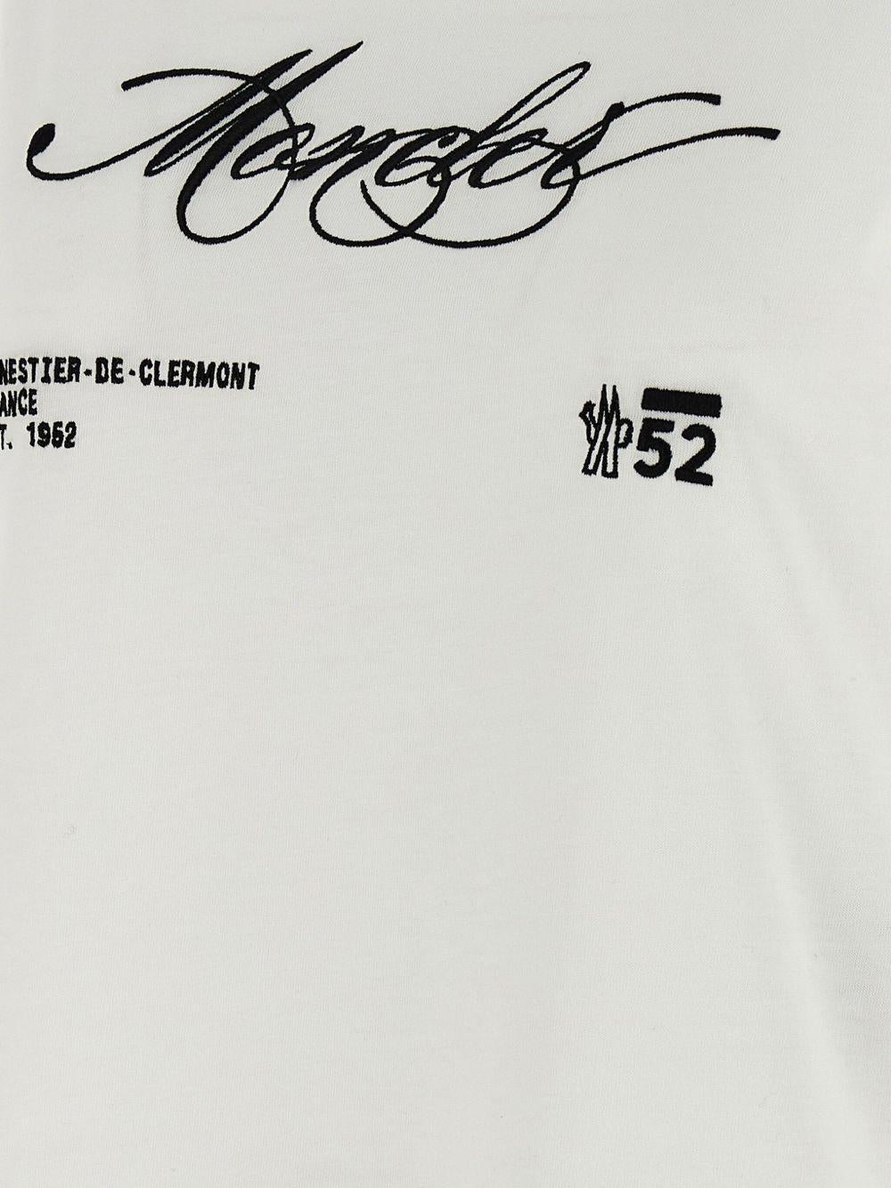 Cotton T-shirt with embroidered cursive logo K20938C00005 89AJS00A MONCLER