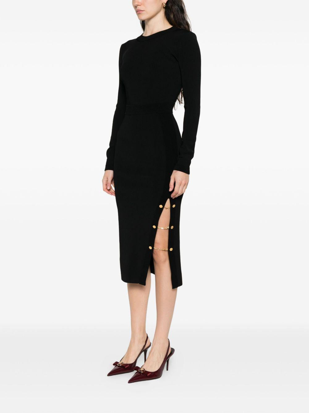 Viscose knit dress with jewel cufflinks AM28S57E2 110 ELISABETTA FRANCHI