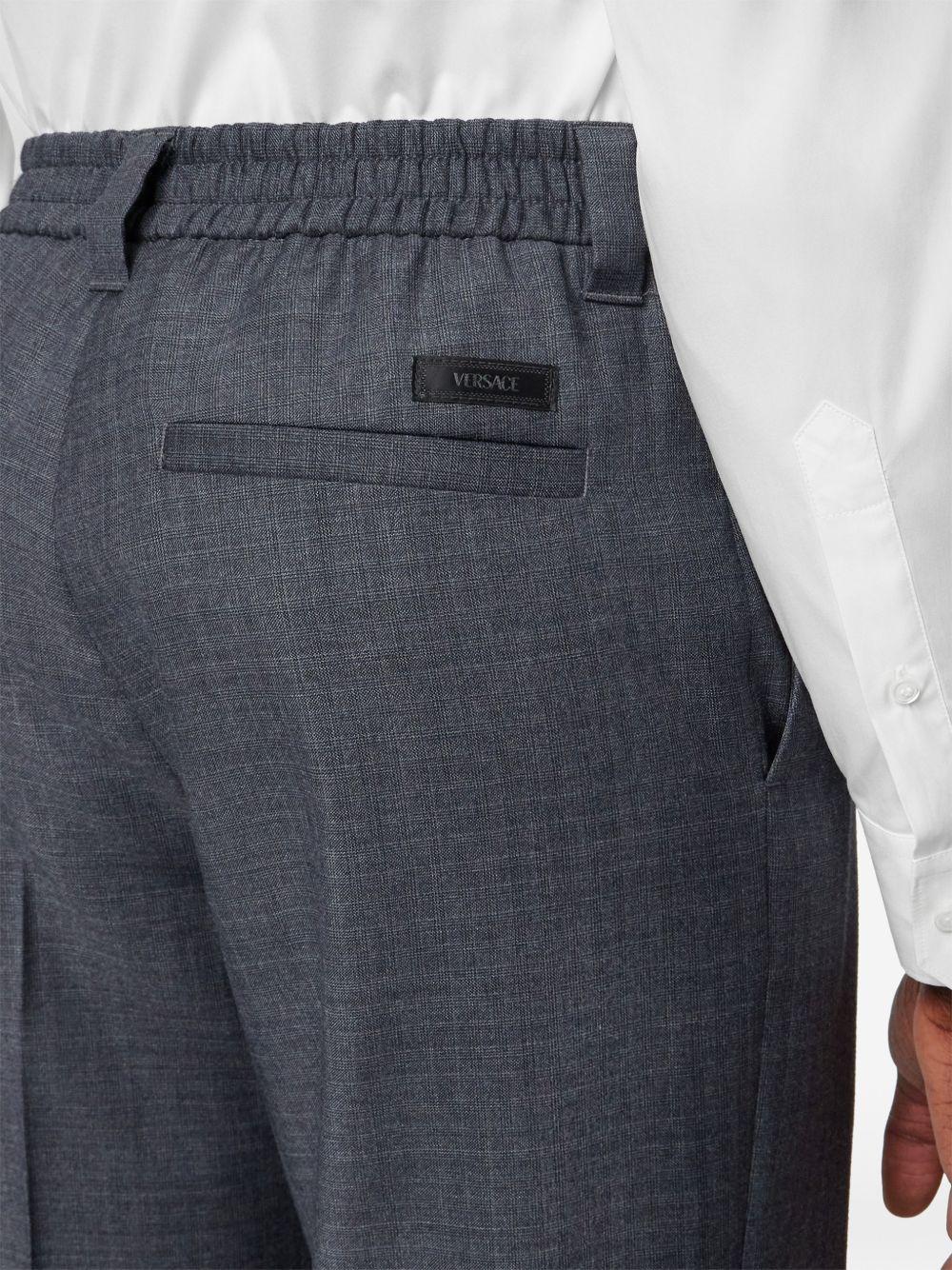 Micro-Checked Wool Jogger Trousers 1018896 1A167261E880 VERSACE