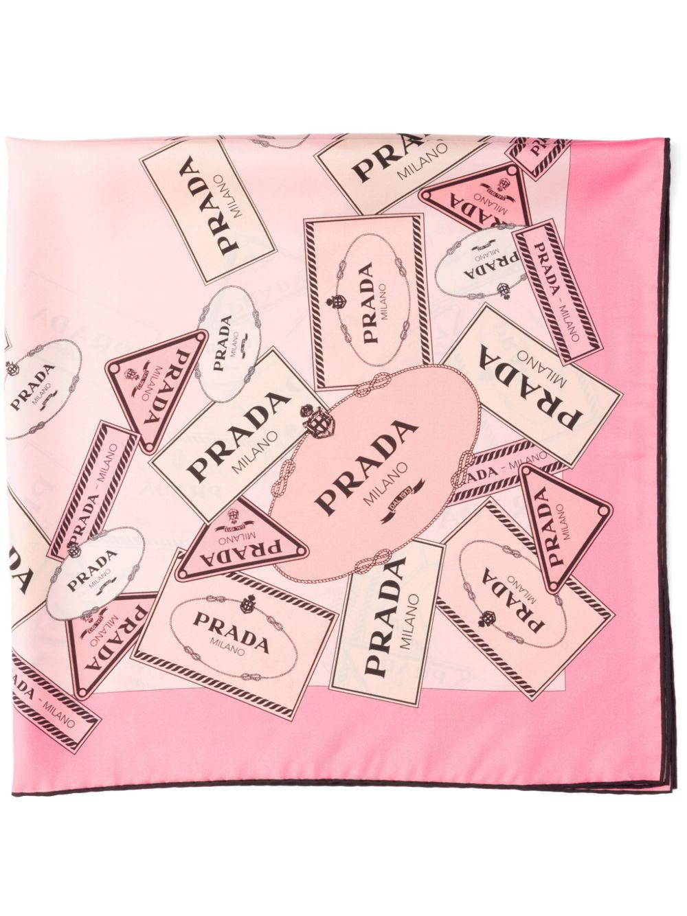 Printed silk twill scarf 90 1FF0012DGY F0DLD PRADA