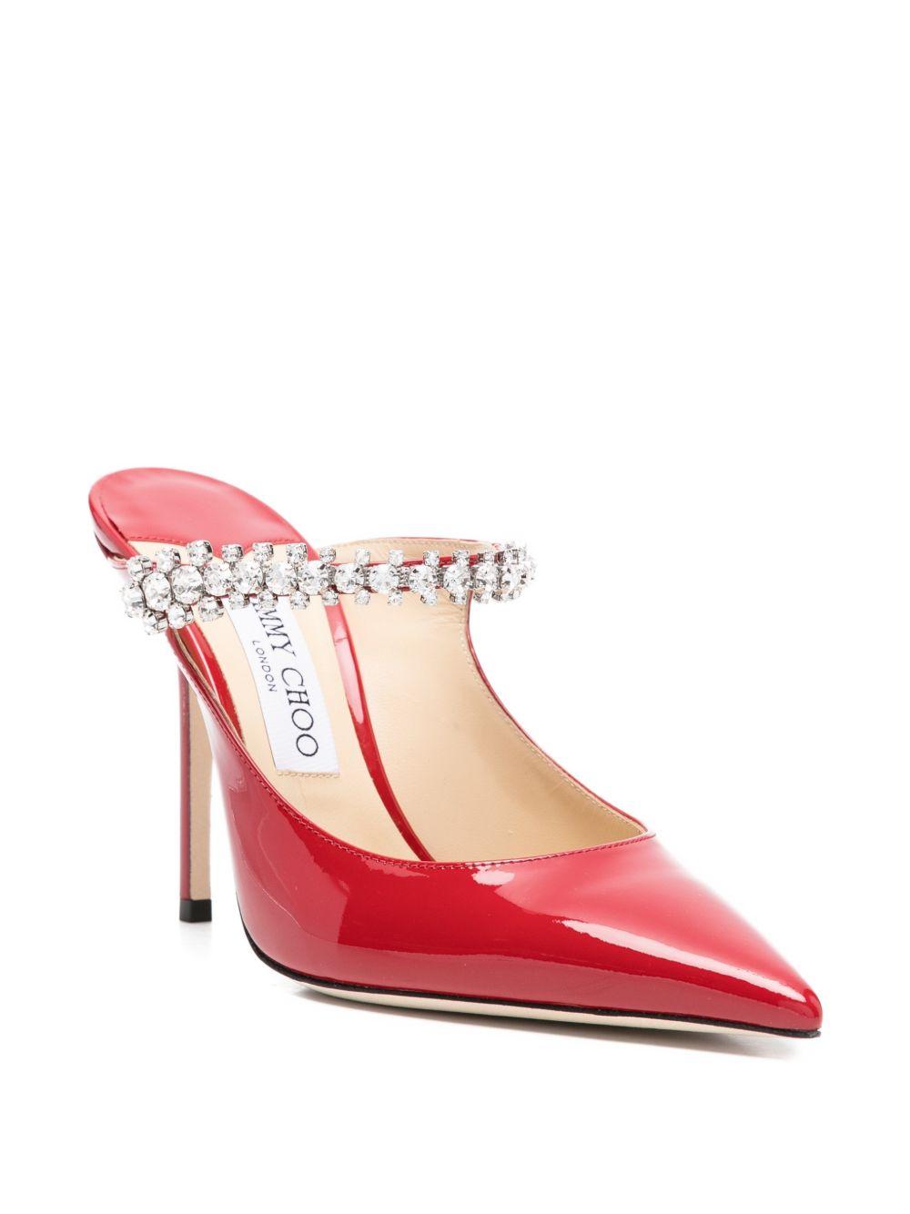 Bing 100 heeled mules BING100PAT RUBY RED JIMMY CHOO