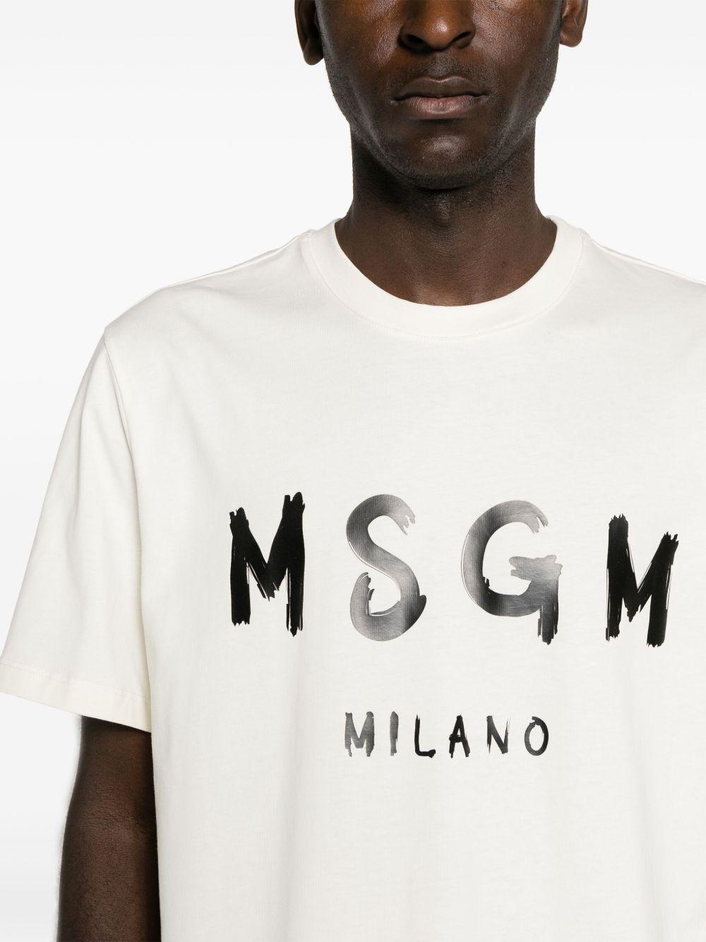 Graffiti logo-print T-shirt<BR/> 2000MM510 20000202 MSGM