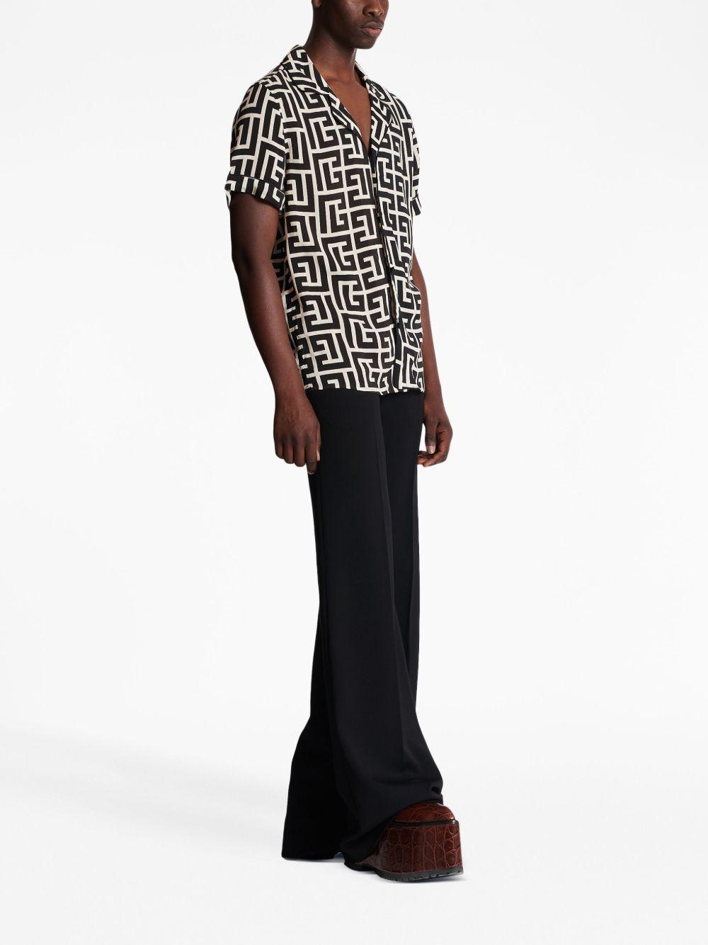 Pajama shirt with monogram print FH1HN011VD01 GFE BALMAIN