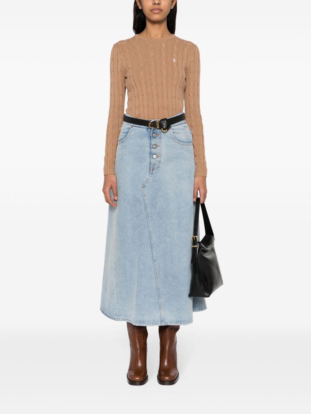 Polo-Pony-motif cotton jumper<BR/><BR/> 211943903002 COLLECTION CAMEL MELANGE POLO RALPH LAUREN