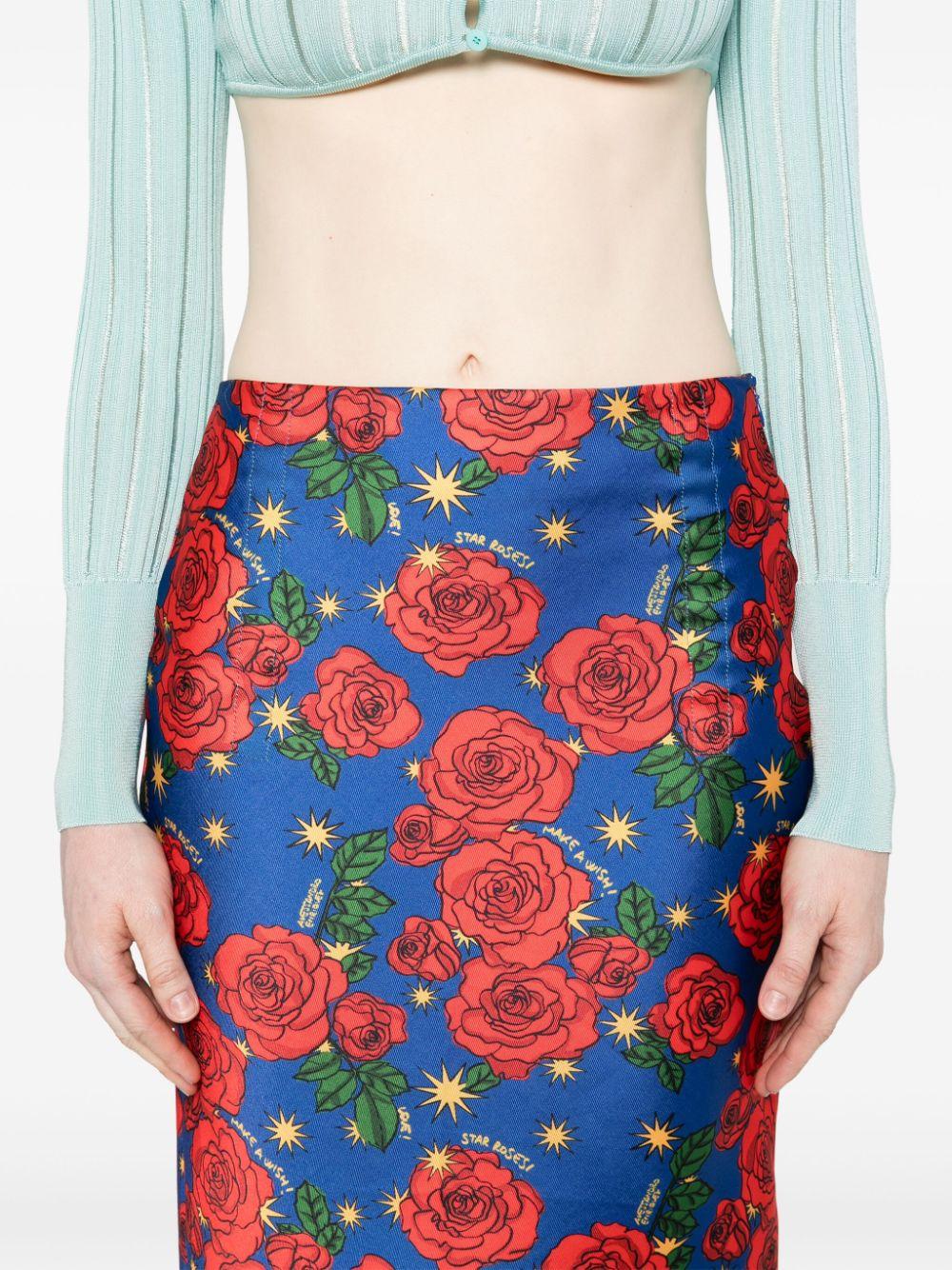 Floral-print midi skirt AE-SK45-DU STARFLOW ALESSANDRO ENRIQUEZ