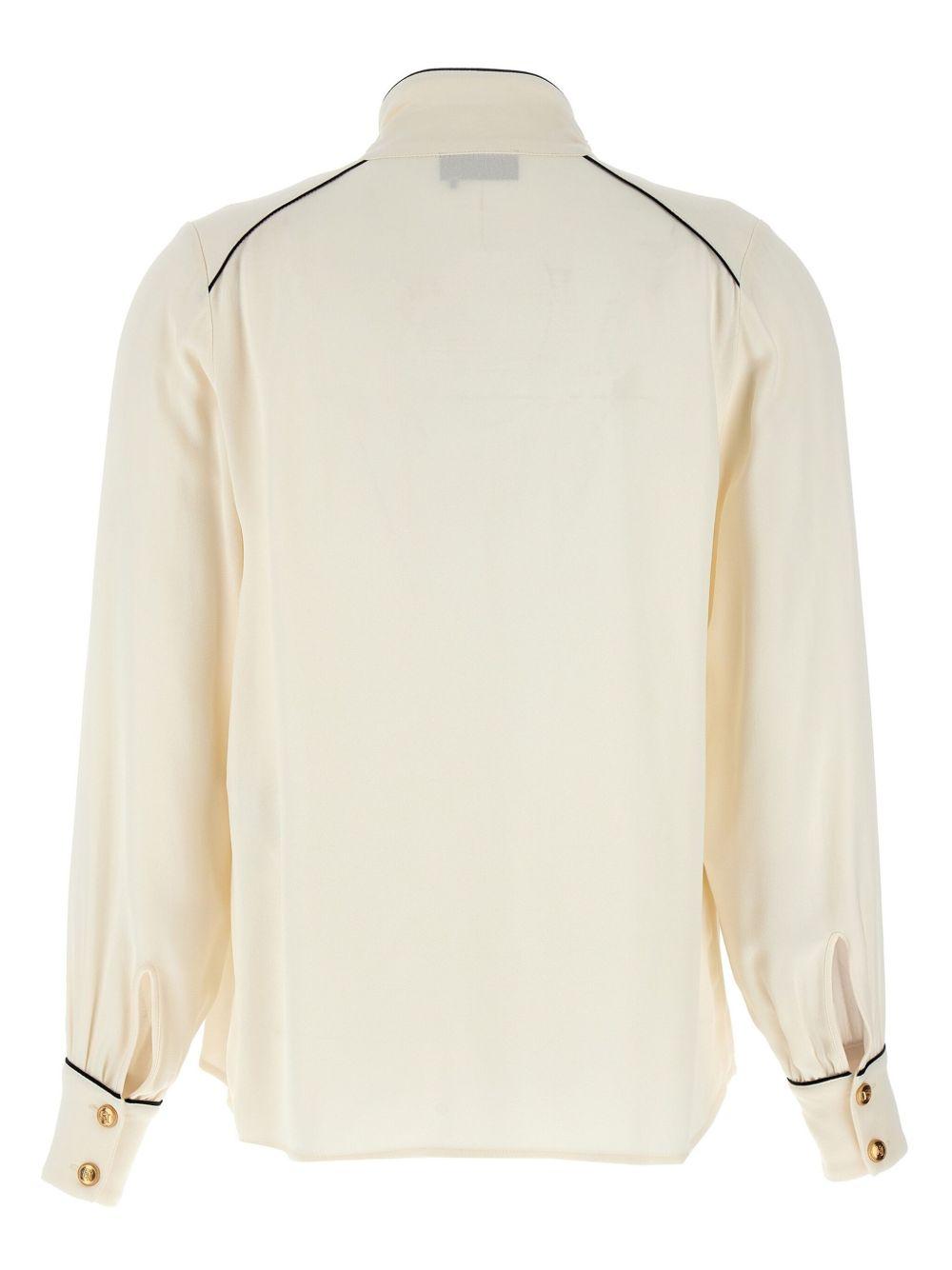 Tie-neck georgette blouse<BR/><BR/><BR/> CA10451E2 E84 ELISABETTA FRANCHI