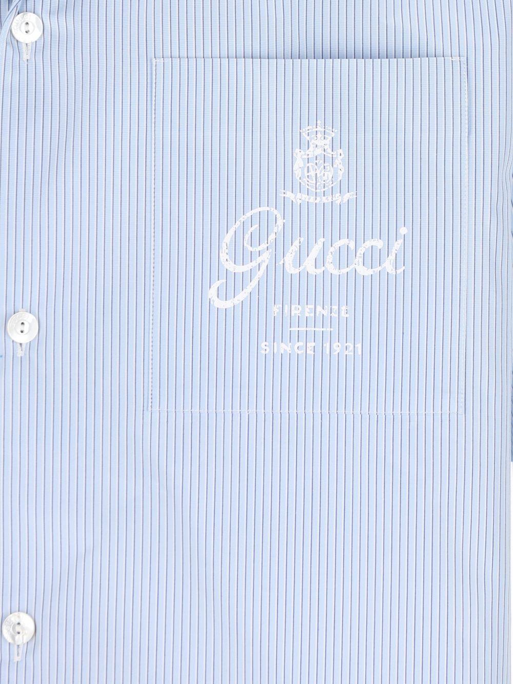 Thin striped cotton poplin bowling shirt 794907 ZAJWW4061 GUCCI