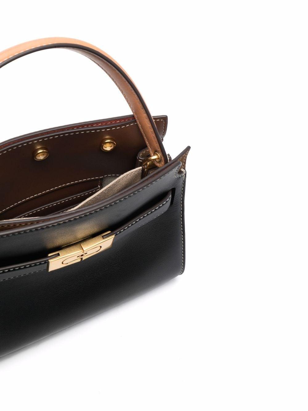 Black/brown calf leather Lee Radziwill petite leather bag 75662 001 TORY BURCH