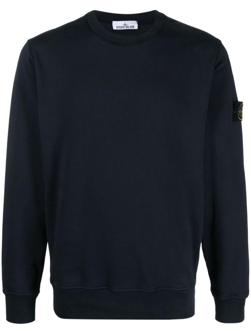 Compass-appliqué cotton sweatshirt<BR/><BR/><BR/> 6100044 S0051V0020 STONE ISLAND