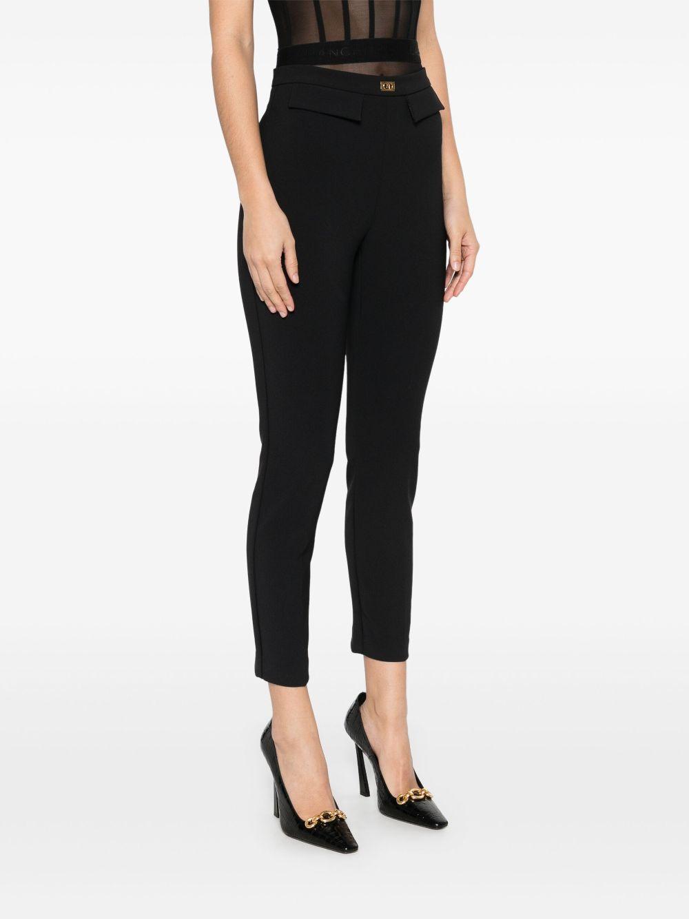 Crêpe slim-fit trousers with logo plaque PA07751E2 110 ELISABETTA FRANCHI