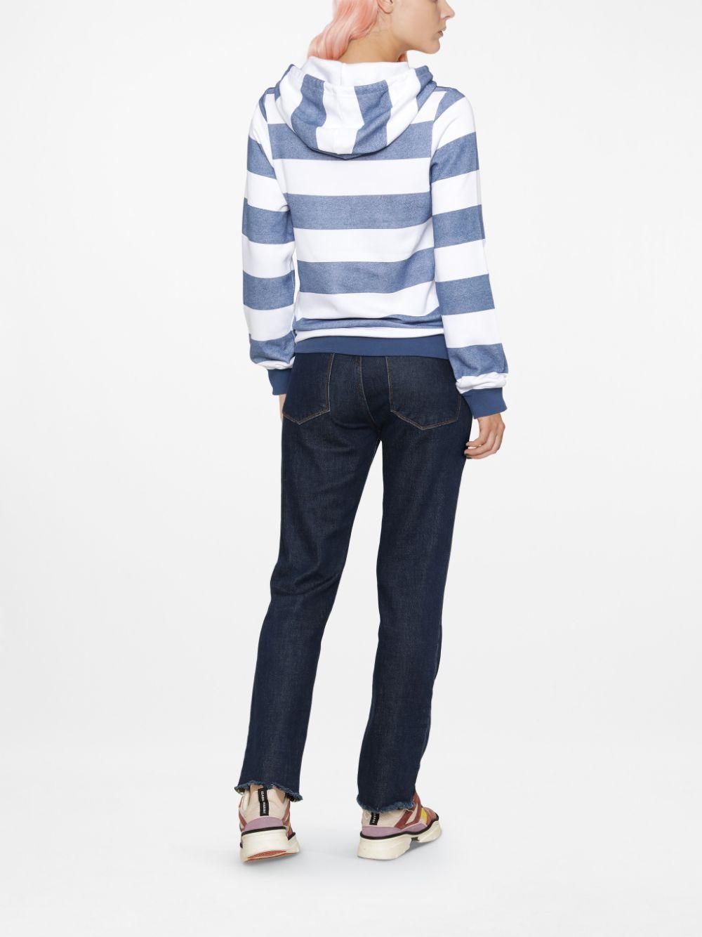 chalk white/steel blue striped logo-print hoodie CHS22AJH10080 99G SEE BY CHLOÉ