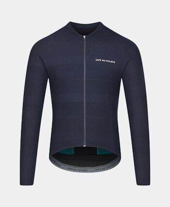 CORINNE Blue long sleeve cycling jersey CORINNE NAVY CAFÉ DU CYCLISTE