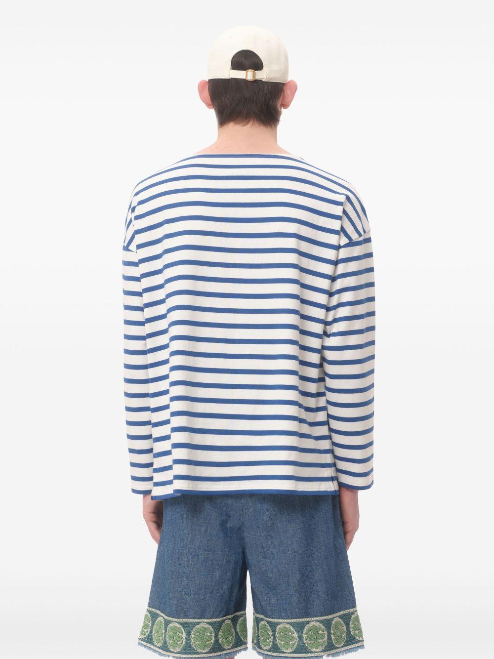 Chez Valentino-print striped T-shirt<BR/><BR/> 6V3MG16RAPV RGY VALENTINO GARAVANI