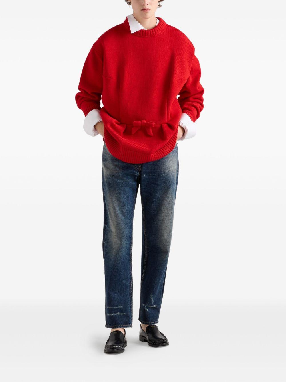 Wool sweater with bow P24V2P18JO S-OOOF0011 PRADA