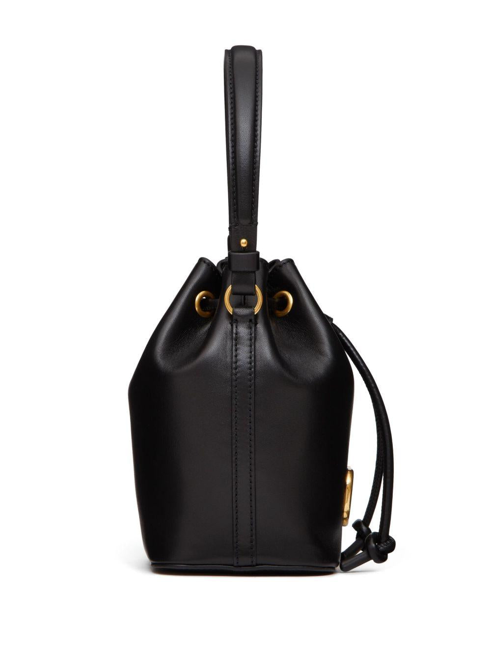 Black Nappa Leather Vlogo Signature Bucket Bag 7W2P0Z44VNL 0NO VALENTINO GARAVANI