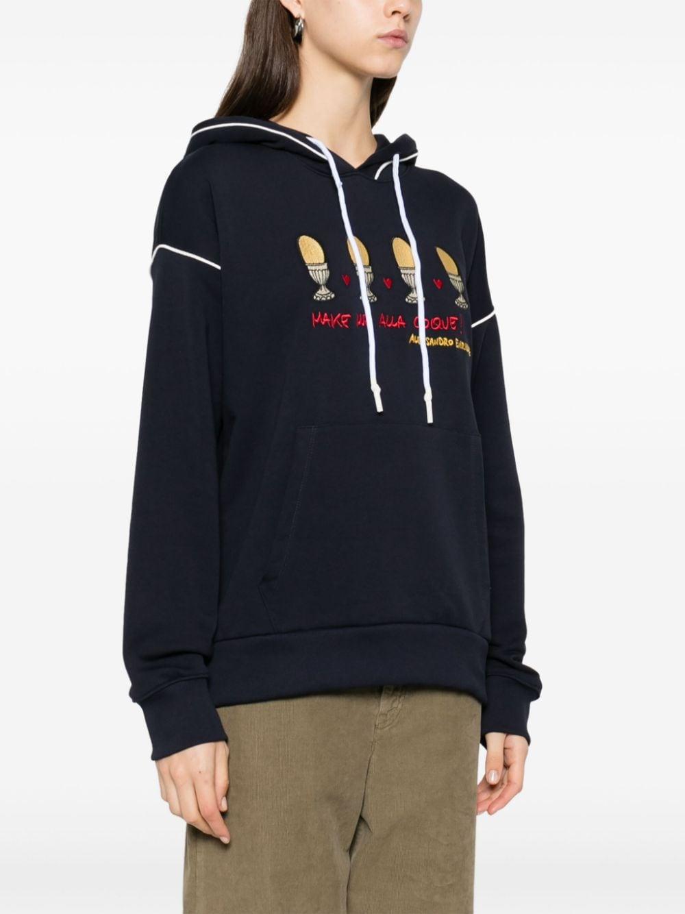 Logo-embroidered hoodie<BR/><BR/><BR/> AE-SW001/CO 019COQUE ALESSANDRO ENRIQUEZ