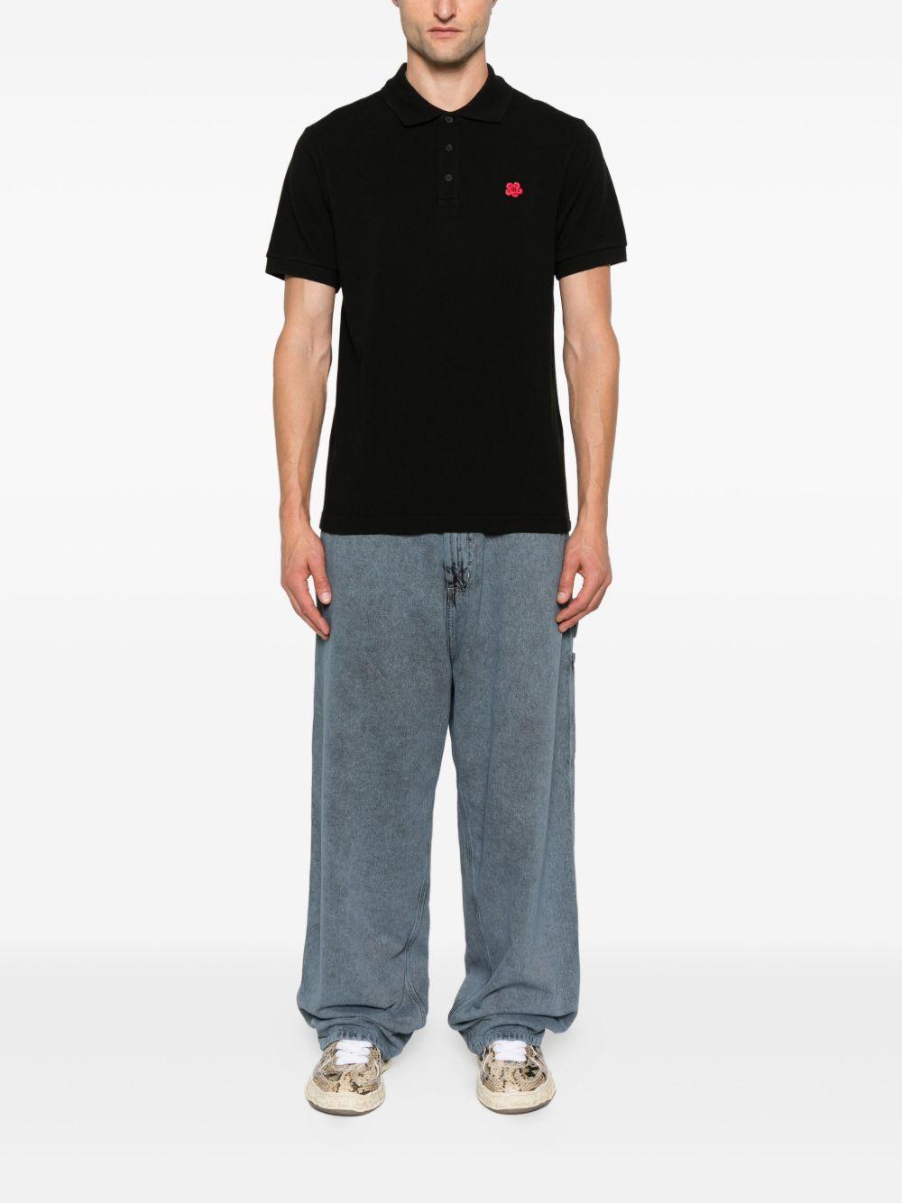 'Boke Flower' slim polo in cotton FF65PO1534PU 99JBLACK KENZO