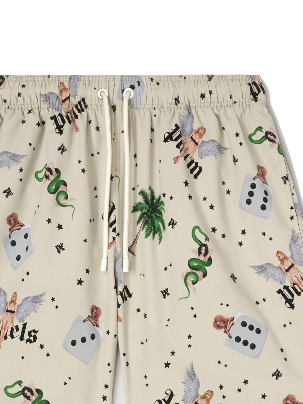 Pin-Up swim shorts<BR/><BR/><BR/> PMFD012S25FAB005 0B84 PALM ANGELS