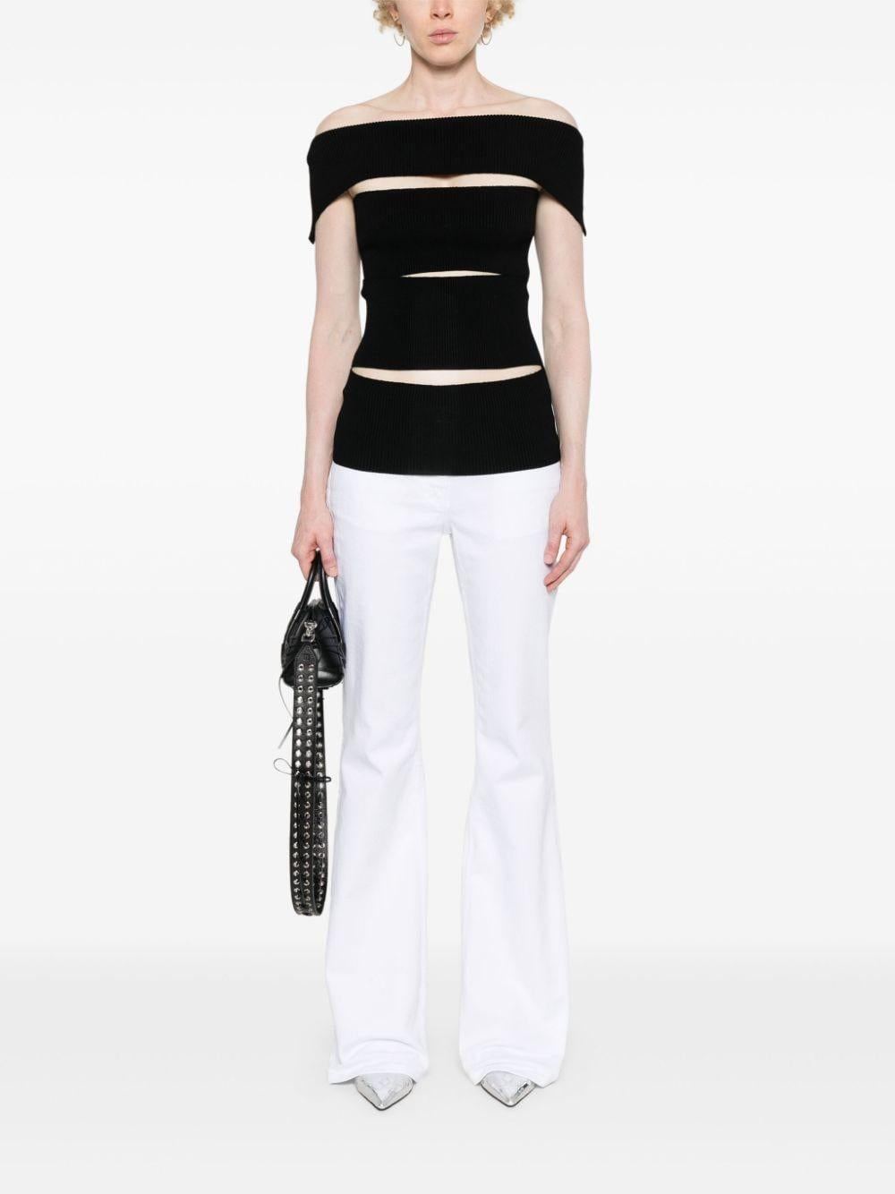 raw-cut detail low-rise flared jeans<BR/><BR/><BR/> BW514L5YB4 100 GIVENCHY