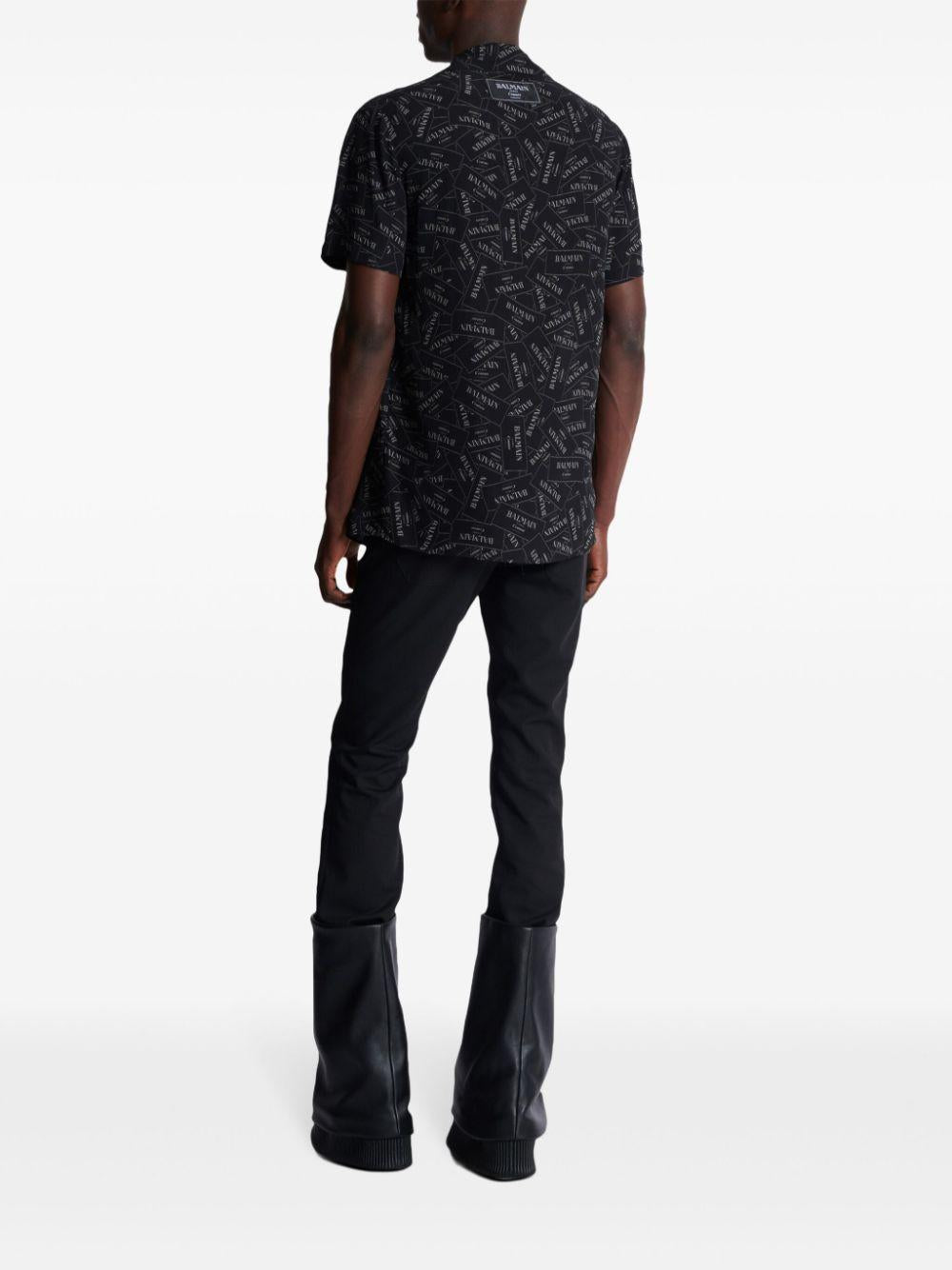 Logo all-over shirt EH1HN070VH56 EAB BALMAIN