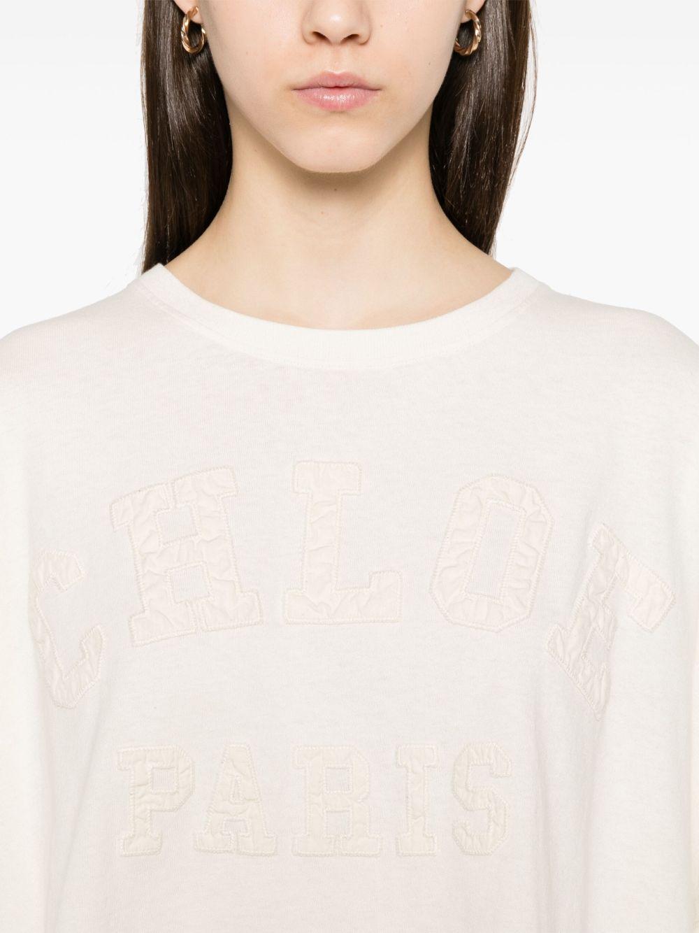Logo-appliqué T-shirt<BR/><BR/><BR/> CH25SJH14183 103 CHLOÉ