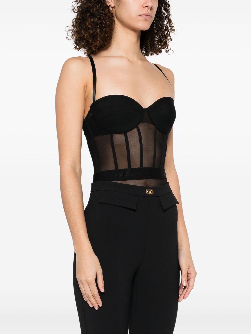 Logo-waistband bodysuit<BR/><BR/><BR/> BO02351E2 110 ELISABETTA FRANCHI