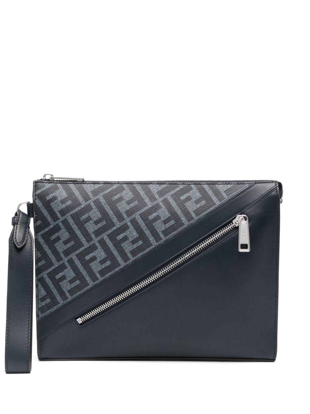 Diagonal leather clutch bag<BR/><BR/> 7VA491 ASICF1O97 FENDI