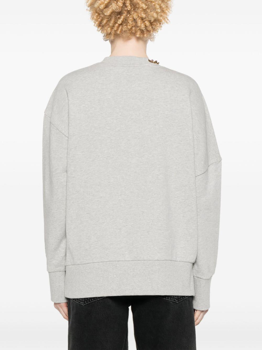Chain-link-detailing mélange sweatshirt<BR/><BR/><BR/> 6J0327 3SPZ361264 STELLA McCARTNEY
