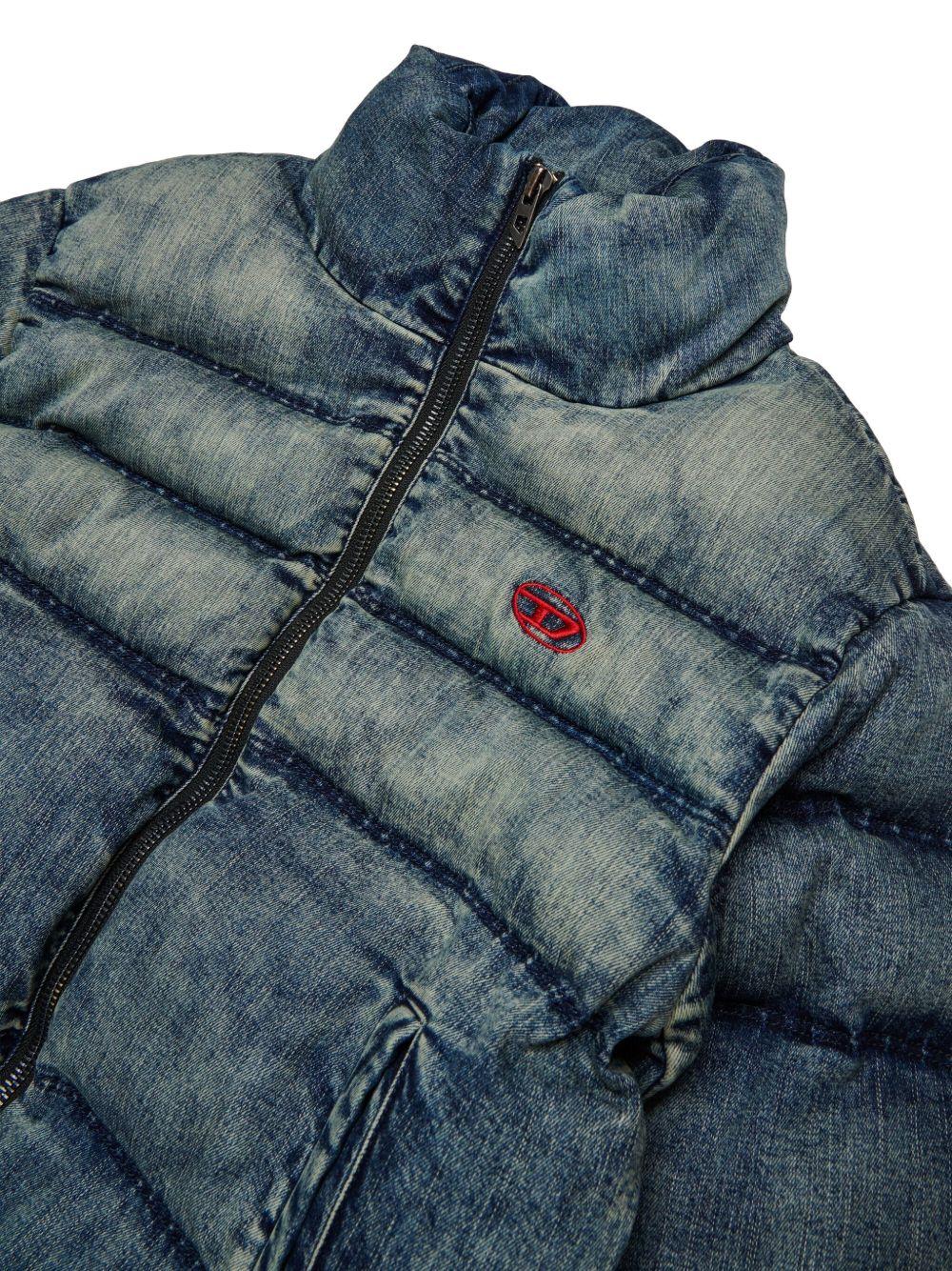 Jwmons puffy denim jacket with logo J02421 0SKAIK01 DIESEL KID