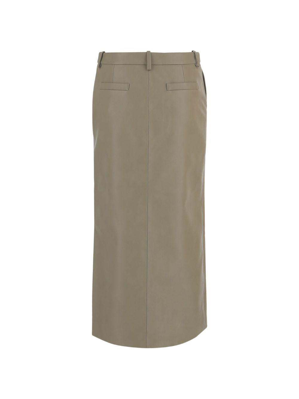 MAYBELLE FAUX LEATHER FRONT SLIT PENCIL SKIRT SKFS21917430 SAGE THE FRANKIE SHOP