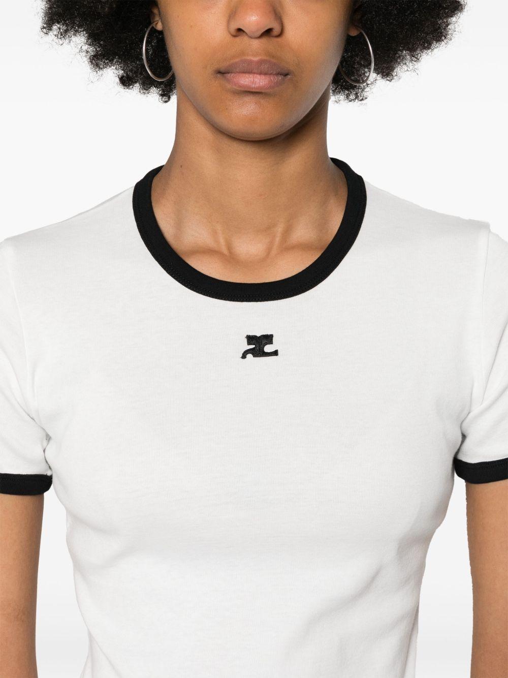 Signature Contrast T-Shirt VESJTS017JS0070 0098 COURRÈGES