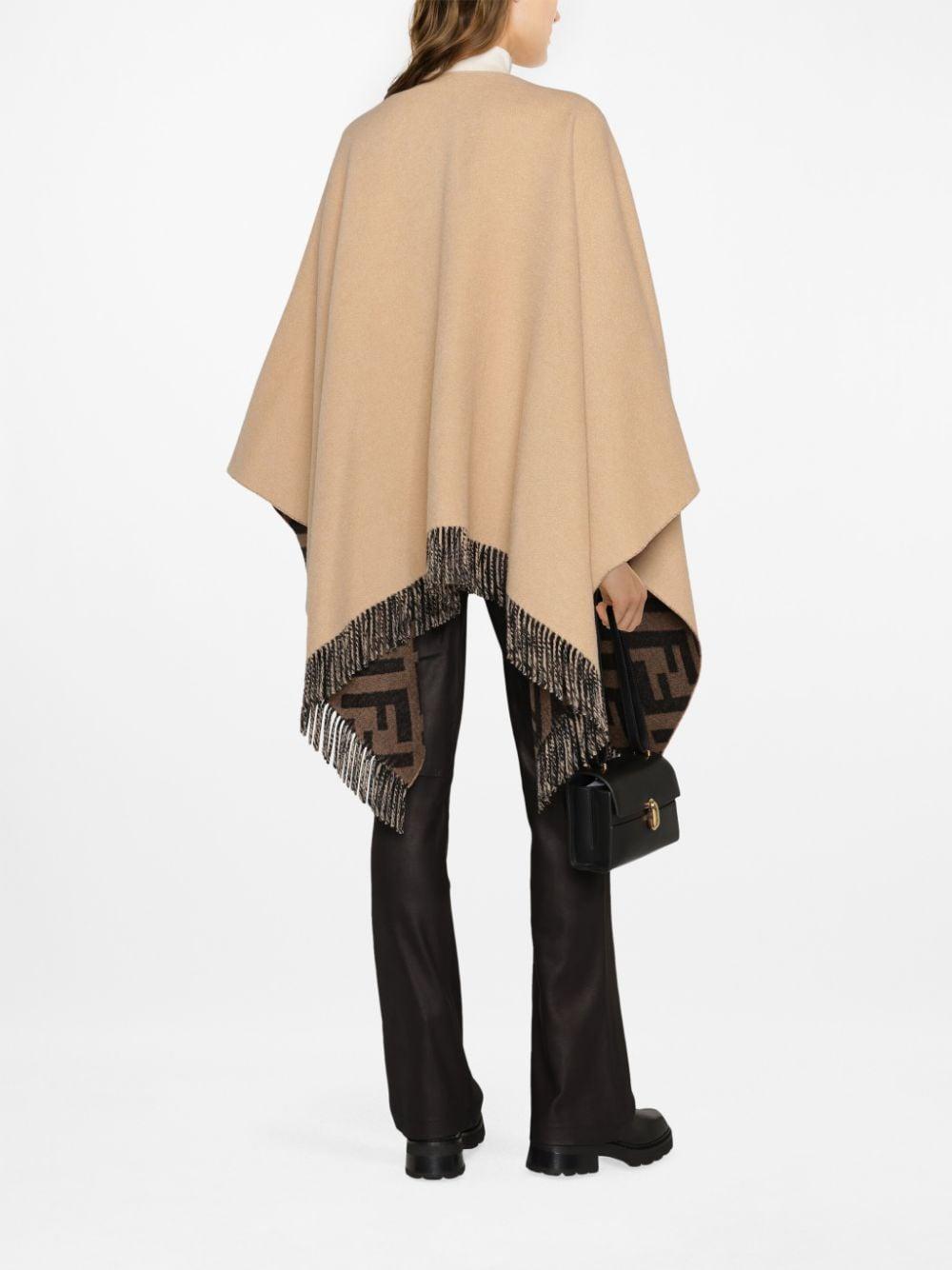 Double-fast poncho with fringes FXX715 AEOWF0DKM FENDI