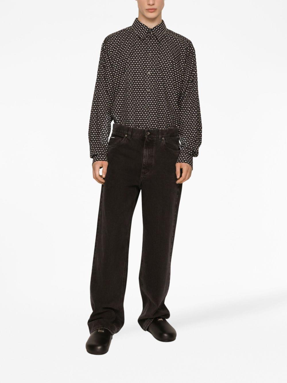 Geometric-print cotton shirt G5IT7T HS5QCHNXLA DOLCE & GABBANA