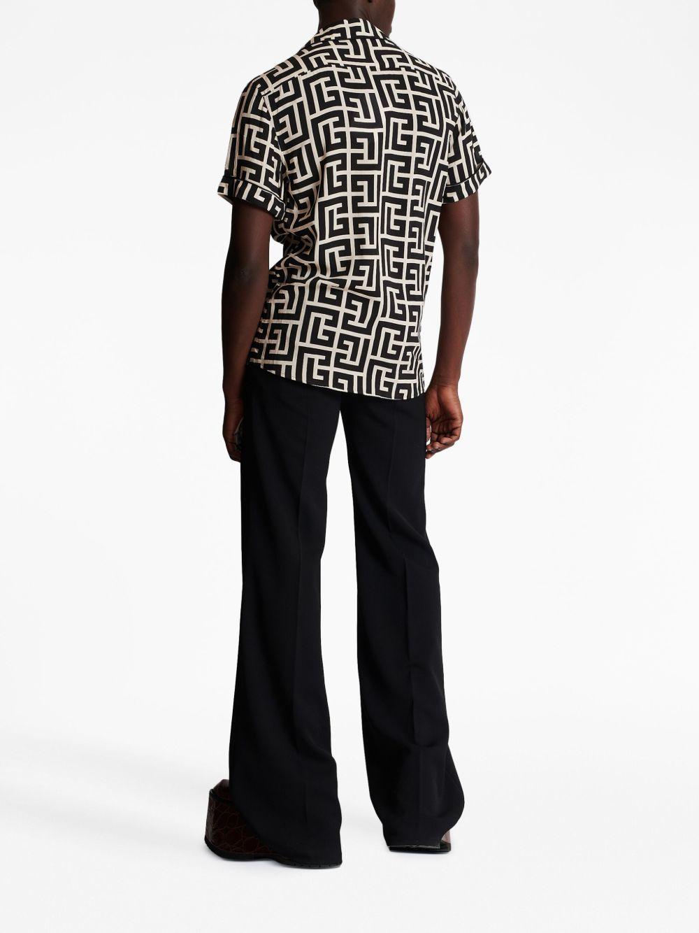 Pajama shirt with monogram print FH1HN011VD01 GFE BALMAIN