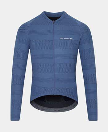CORINNE long sleeve cycling ersey CORINNE DENIM BLUE CAFÉ DU CYCLISTE