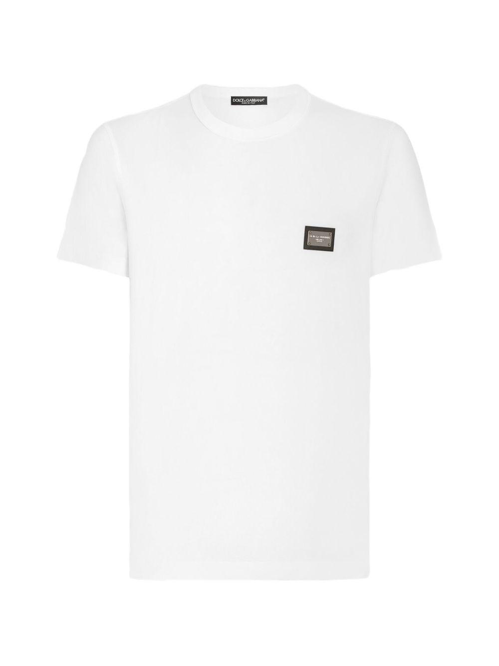 Cotton T-shirt with branded tag G8PT1T G7P1BW0800 DOLCE & GABBANA