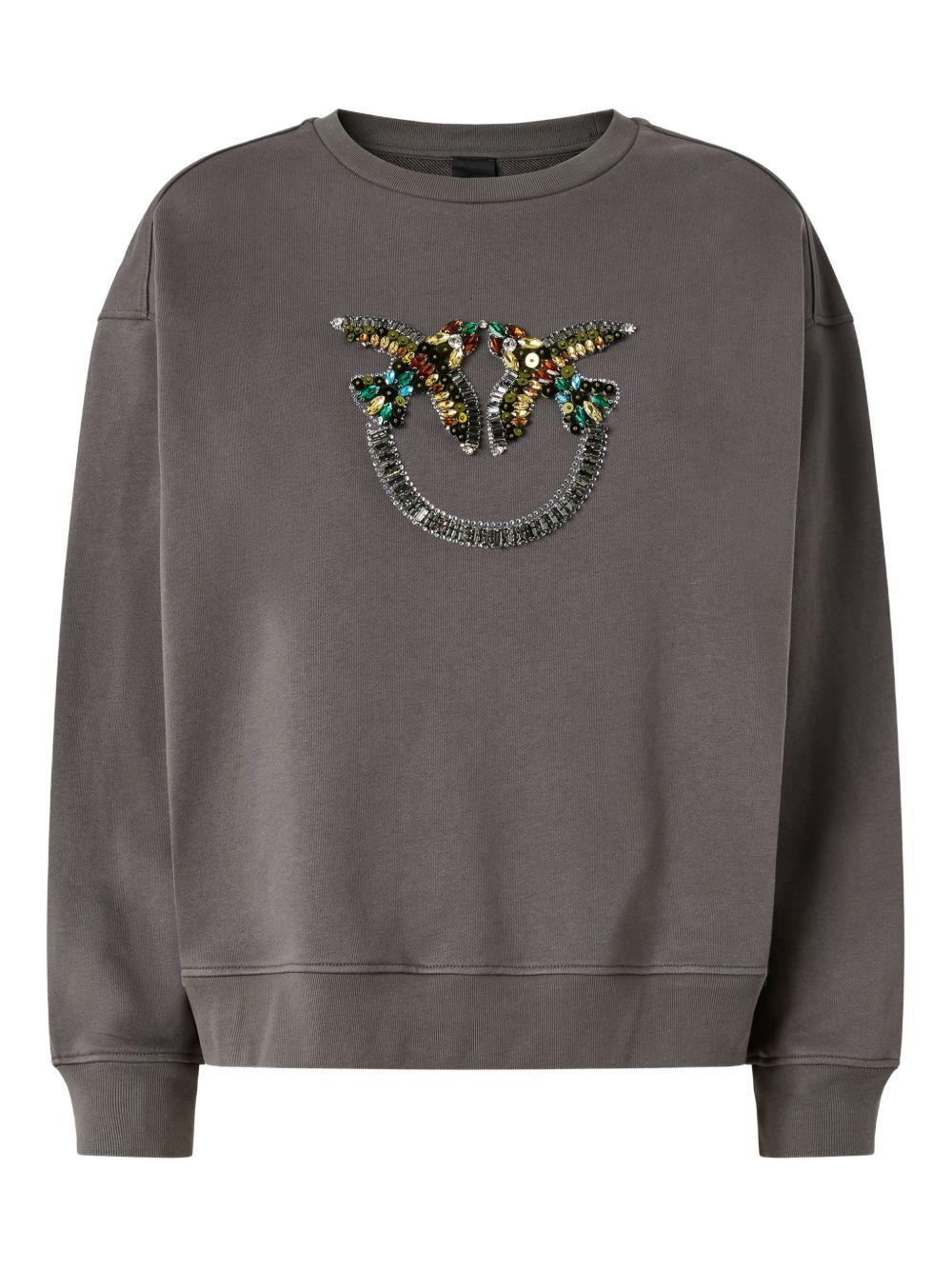 embellished logo sweatshirt 100534 A33GK10 PINKO